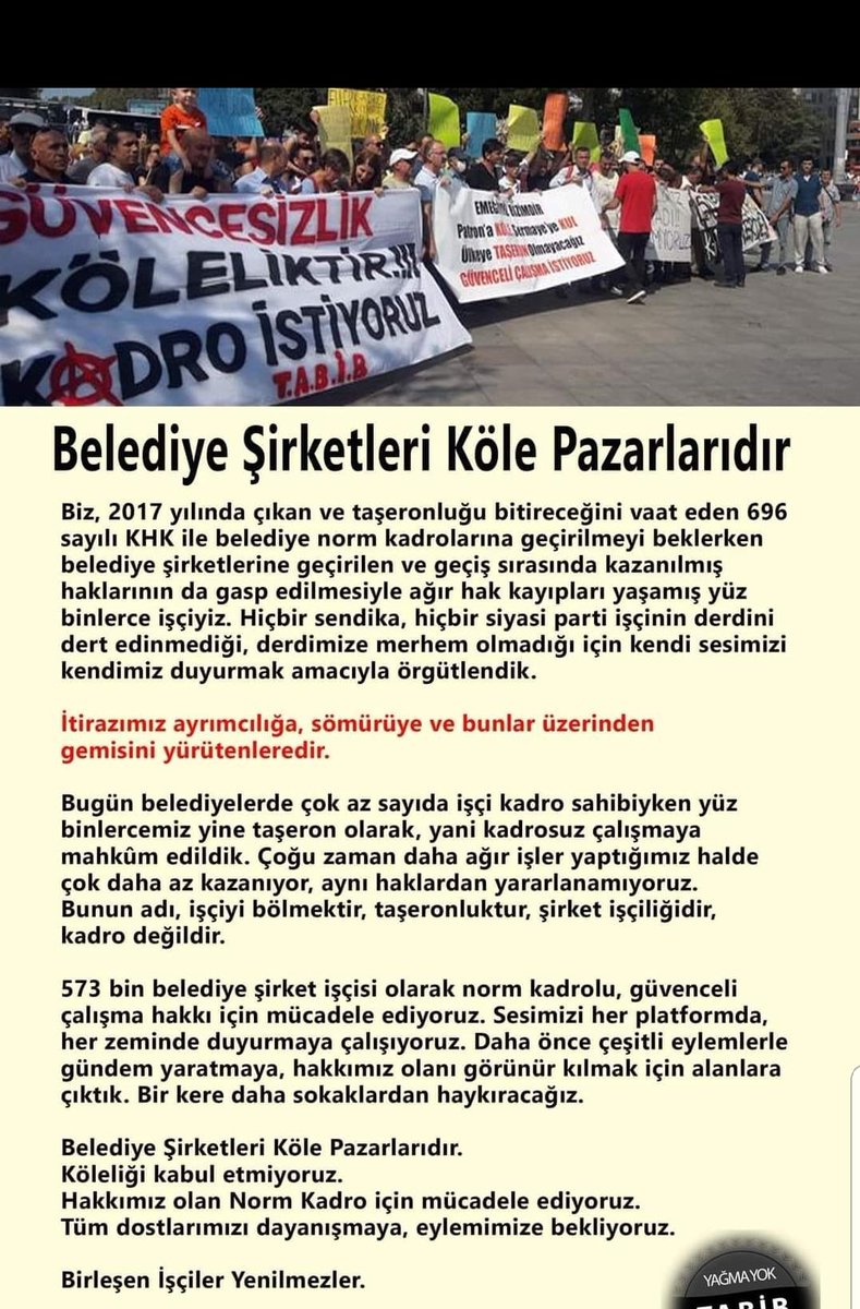 Hazım Çetin (@tabib_cankaya06) on Twitter photo Şirket değil norm kadro hakkını İSTİYORUZ
<a href="/kilicdarogluk/">Kemal Kılıçdaroğlu</a>
<a href="/CHPEmekBuro/">CHP EMEK BÜROLARI</a>
<a href="/meral_aksener/">Meral Akşener</a>
<a href="/Ahmet_Davutoglu/">Ahmet Davutoğlu</a>
<a href="/alibabacan/">Ali Babacan</a>
<a href="/SaadetPartisi/">Saadet Partisi</a>
<a href="/_DemokratParti/">Demokrat Parti</a> Şirket değil norm kadro hakkını İSTİYORUZ
<a href="/kilicdarogluk/">Kemal Kılıçdaroğlu</a>
<a href="/CHPEmekBuro/">CHP EMEK BÜROLARI</a>
<a href="/meral_aksener/">Meral Akşener</a>
<a href="/Ahmet_Davutoglu/">Ahmet Davutoğlu</a>
<a href="/alibabacan/">Ali Babacan</a>
<a href="/SaadetPartisi/">Saadet Partisi</a>
<a href="/_DemokratParti/">Demokrat Parti</a>
