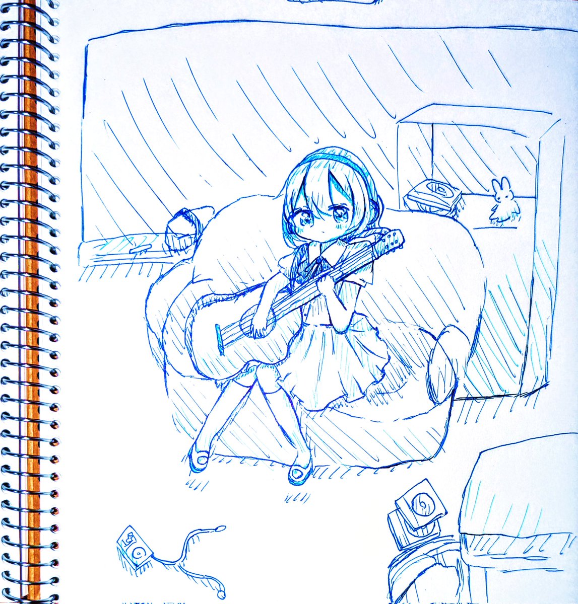 yomogi_yotuba's tweet photo. ロックンロール🎧
#ボールペンイラスト 
#絵描きさんと繋がりたい https://t.co/IQfJqcJOZy
