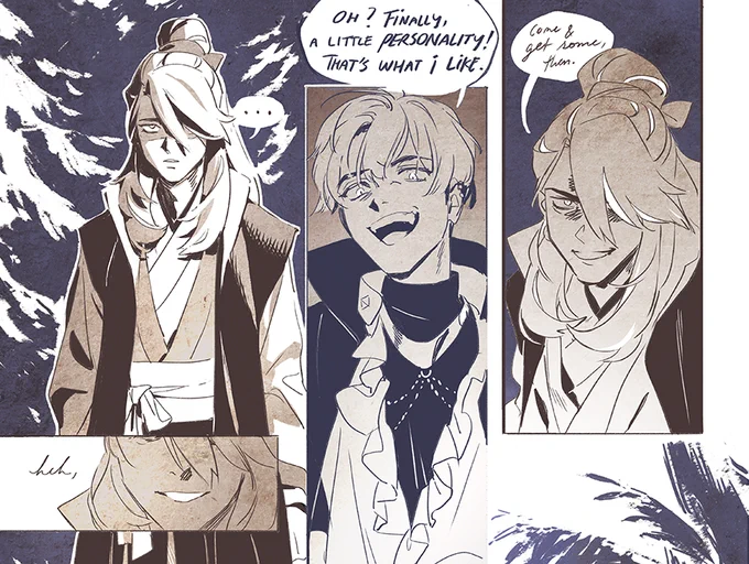 I've been indulging in my friend ang's hot OCs, mostly making them fight, but there are some nice ones too 