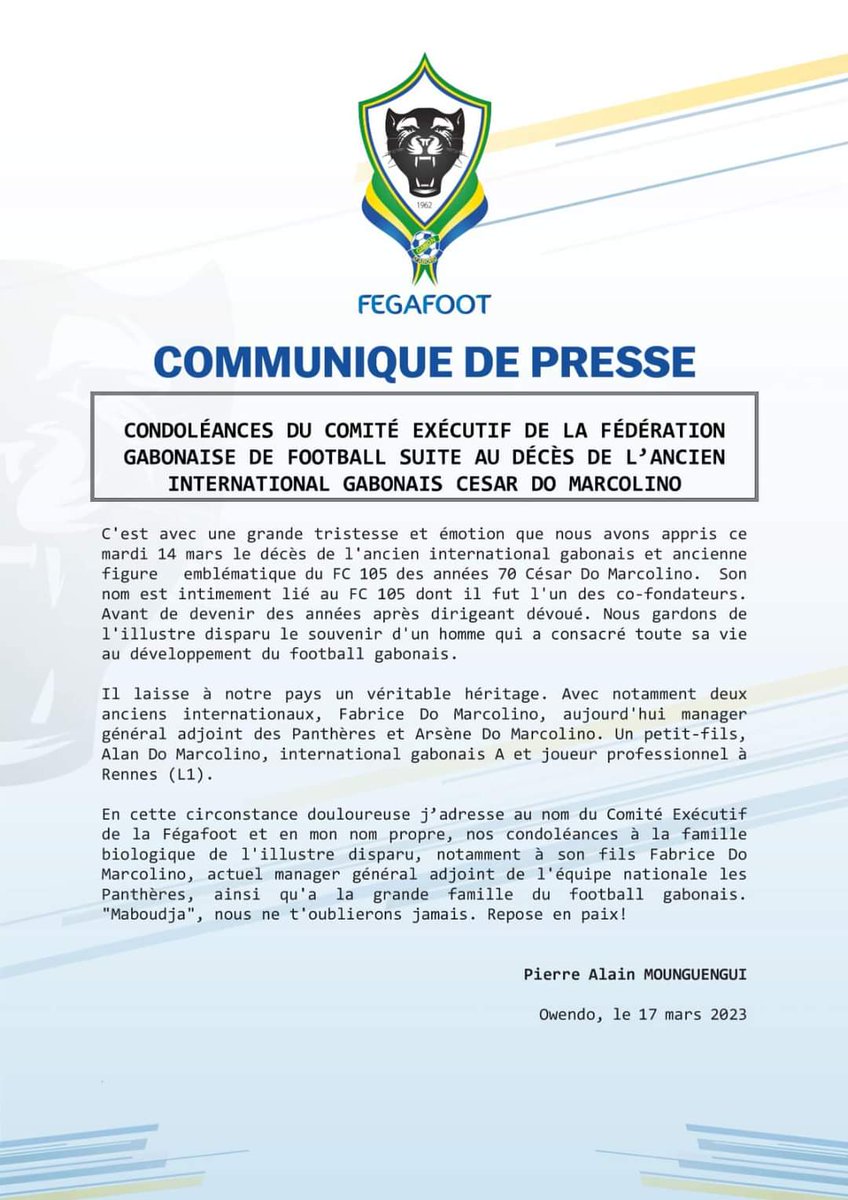 🕊️Hommage à Léon Antonio César DO MARCOLINO🕊️