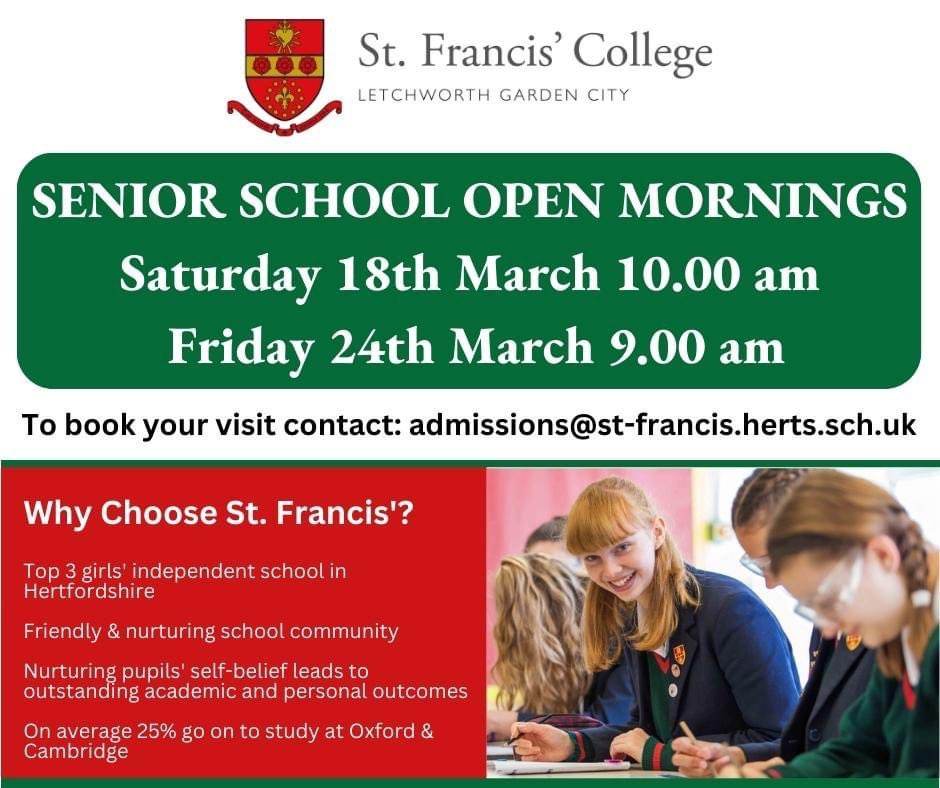 Just a reminder… <a href="/StFrancisHerts/">St Francis' College</a>