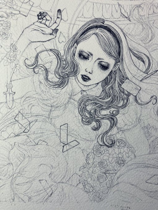 途中でストップしていた絵、思ったより全然進んでなかった 