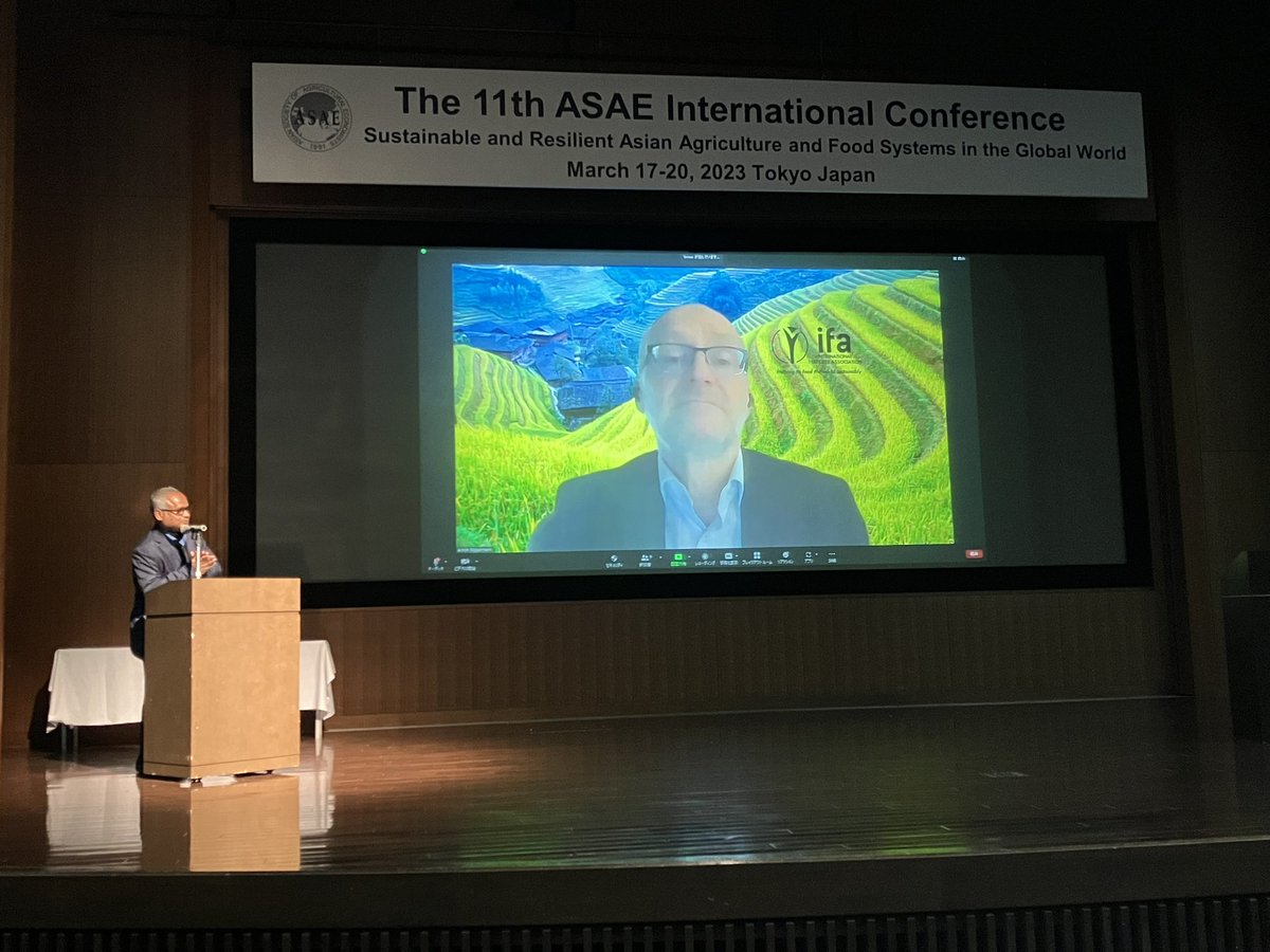 11thAsae's tweet photo. In Plenary Session 2 (online), Dr. Stephan Hubertus Gay @OECDagriculture talked about the outlook, short-term crisis and long-term challenges of the agricultural market, and Dr. Achim Dobermann @FertilizerNews talked about innovation in the global fertilizer sector. #ASAE2023 https://t.co/822BCwmy5B