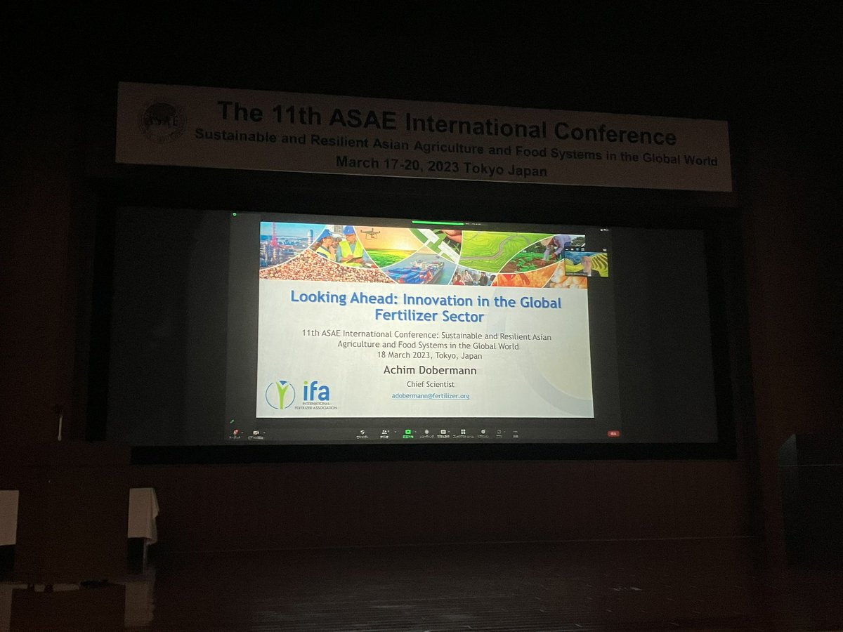 11thAsae's tweet photo. In Plenary Session 2 (online), Dr. Stephan Hubertus Gay @OECDagriculture talked about the outlook, short-term crisis and long-term challenges of the agricultural market, and Dr. Achim Dobermann @FertilizerNews talked about innovation in the global fertilizer sector. #ASAE2023 https://t.co/822BCwmy5B
