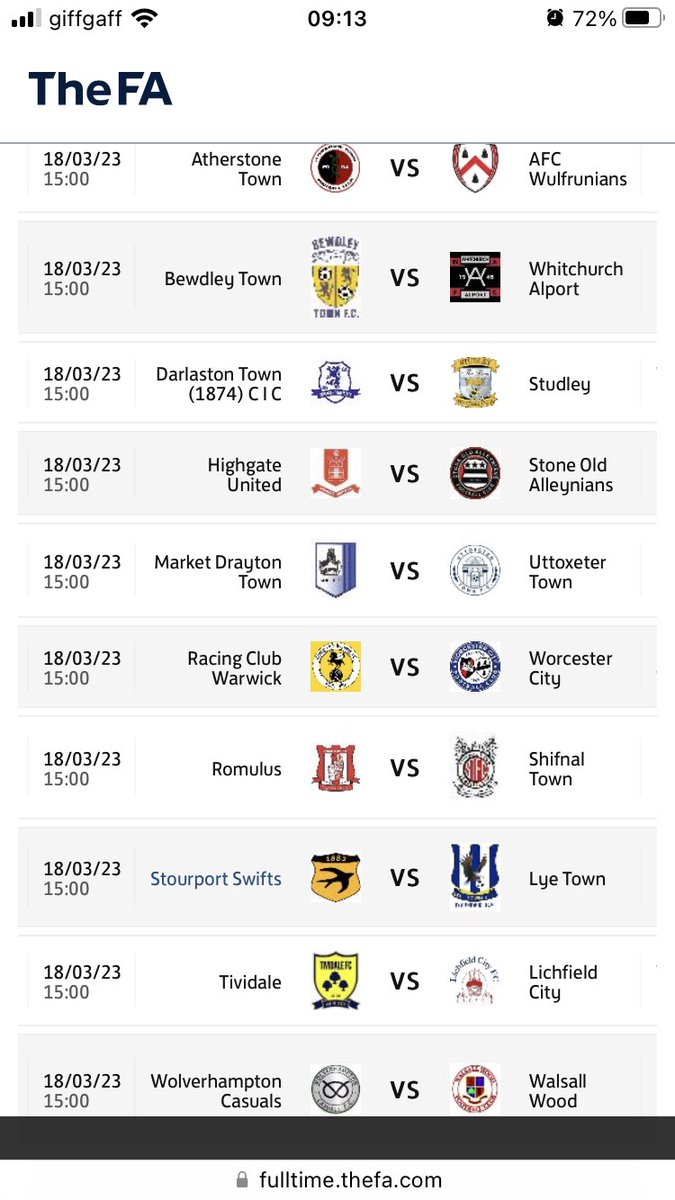Midland Football League on Twitter "Check out today’s fixtures from