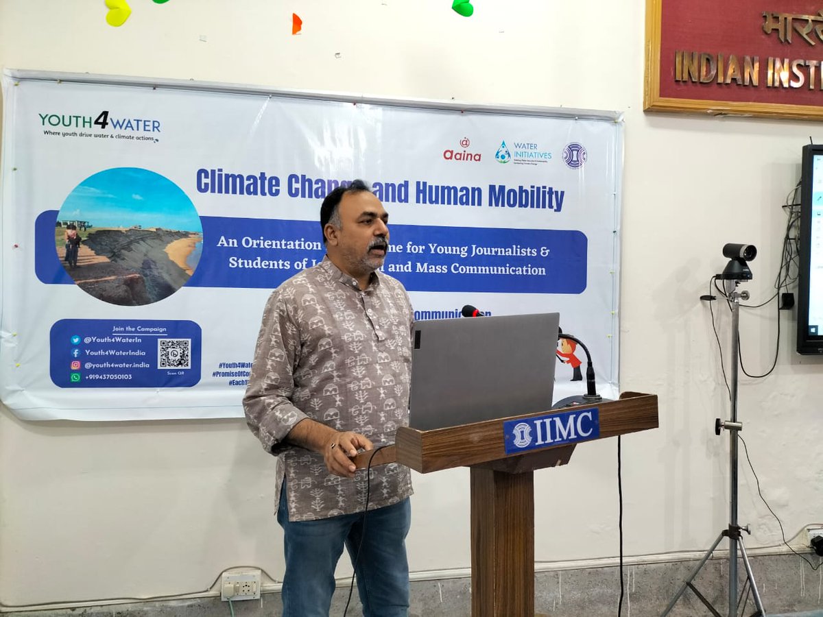 Youth4WaterIn's tweet photo. Human mobility can be broadly categorized into 'aspirational' and 'forceful'. #ClimateCrisis makes most people forcefully displaced. Ill-planned relocation can trigger multiple displacements and further migrations. We need to report all these to aid policy making: @ranjanpanda https://t.co/4hAlPHSPt0