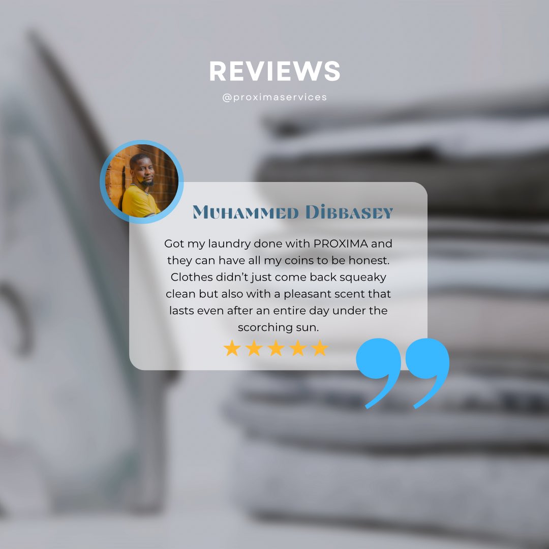 ProximaServices's tweet photo. The only thing between you and this kind of customer satisfaction is a call to 786 6185 / 506 9858 😉 
And we’re even open today!
#ProximaServices #Gambia #ProximaLaundry https://t.co/bLzc1LOpGf