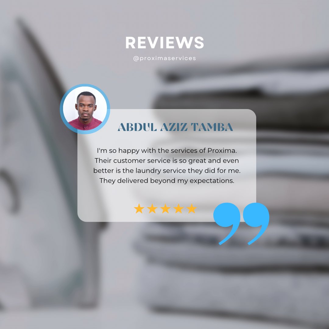 ProximaServices's tweet photo. The only thing between you and this kind of customer satisfaction is a call to 786 6185 / 506 9858 😉 
And we’re even open today!
#ProximaServices #Gambia #ProximaLaundry https://t.co/bLzc1LOpGf