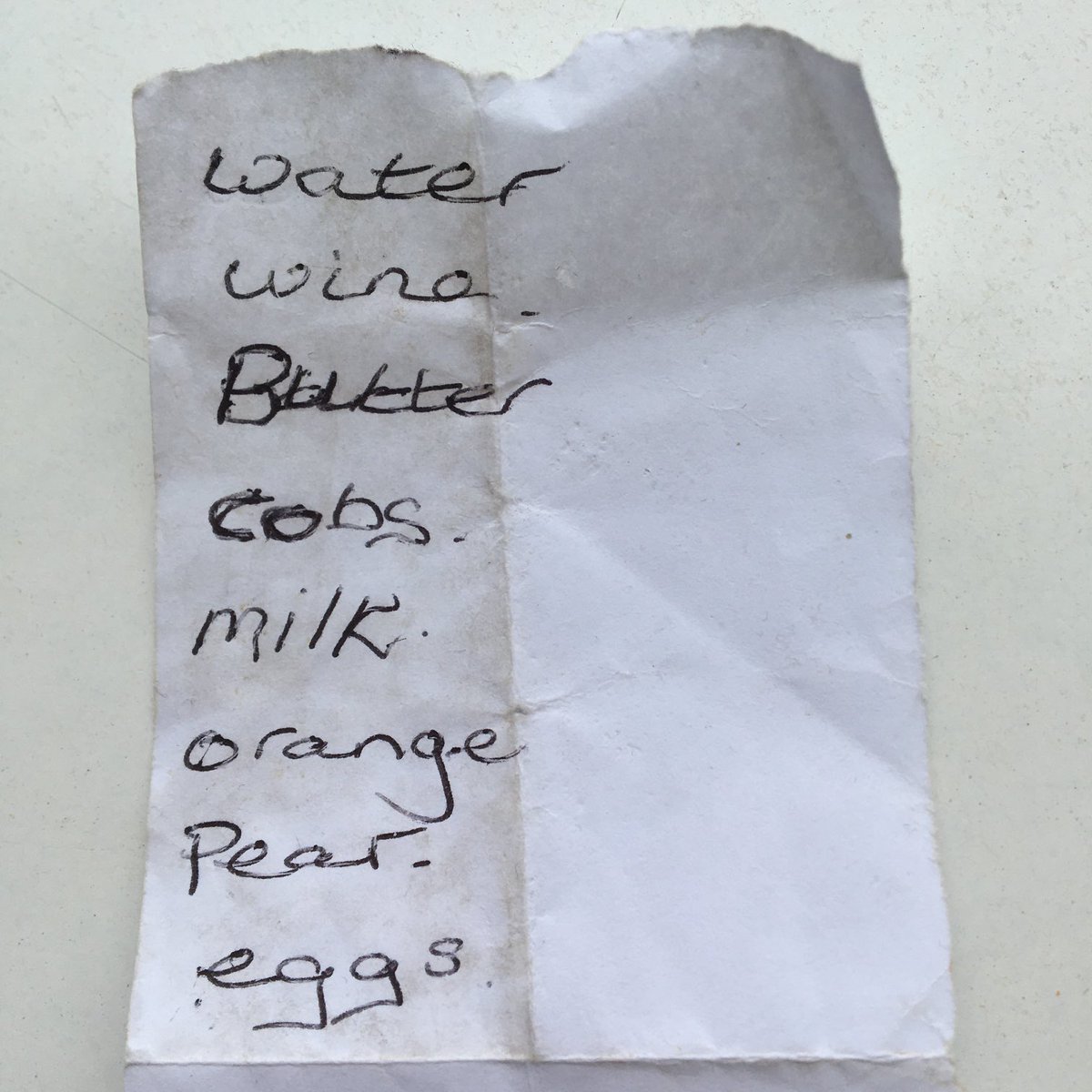 clairecollison1's tweet image. Found shopping list #cobs