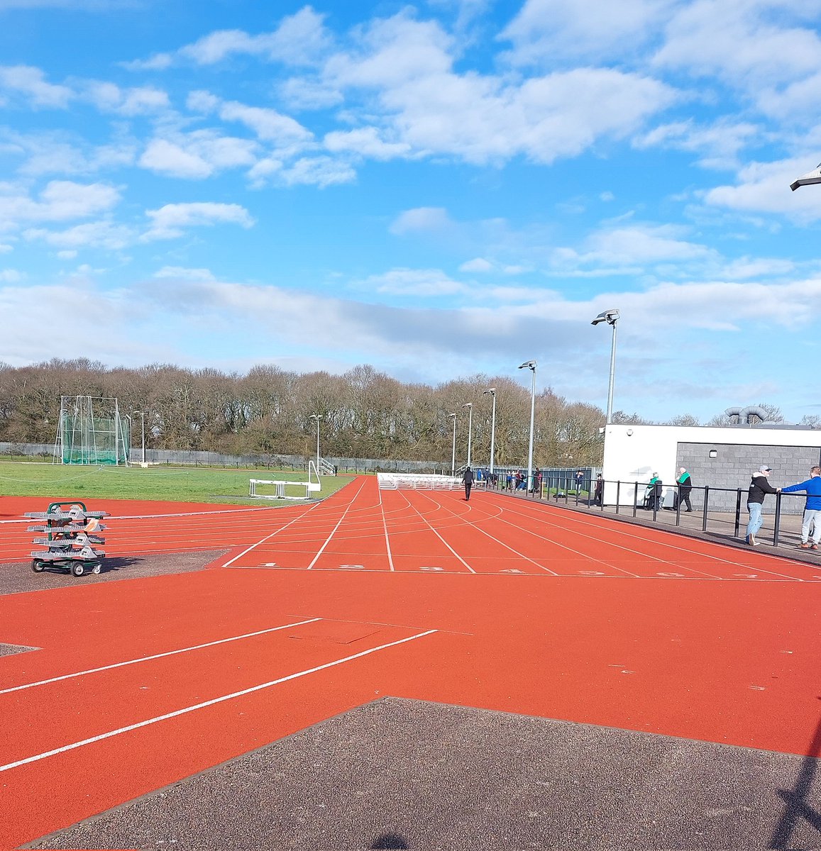 The stage is set for today's meeting. A lovely warm mor ing to open up the season 🏃‍♂️🏅 #AnniversaryOpen #Athletics
