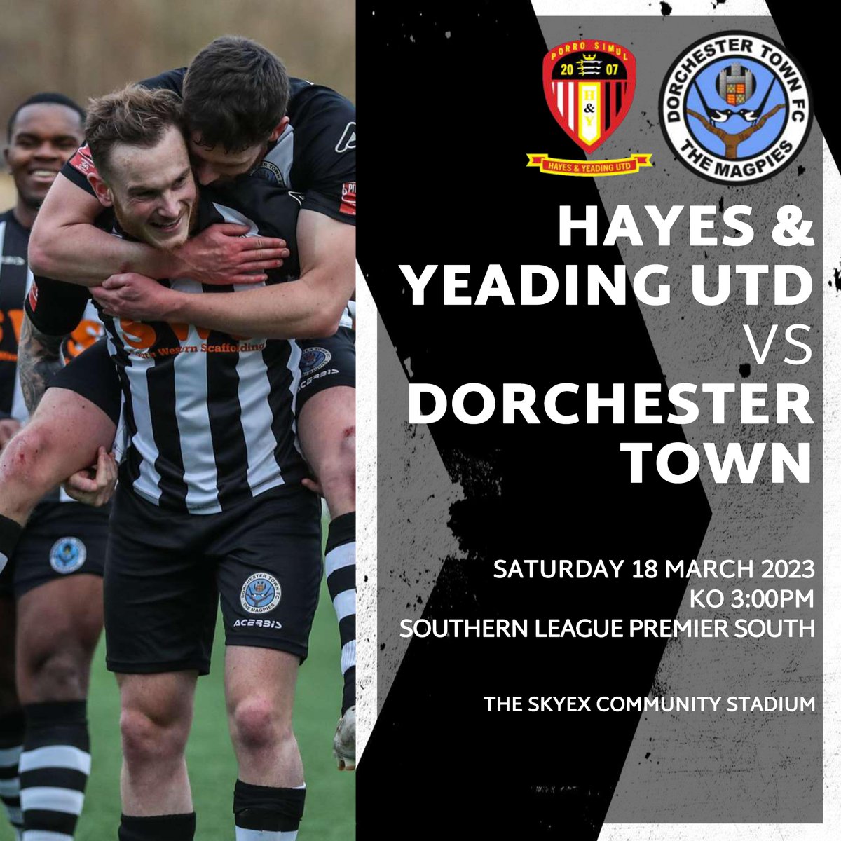 ⚽️ | 𝗠𝗔𝗧𝗖𝗛𝗗𝗔𝗬!

The Magpies travel to London as we take on @HYUFC_Official this afternoon 

Thank you to all supporters heading to the game and getting behind the lads! 👊

#WeAreDorch ⚫️⚪️