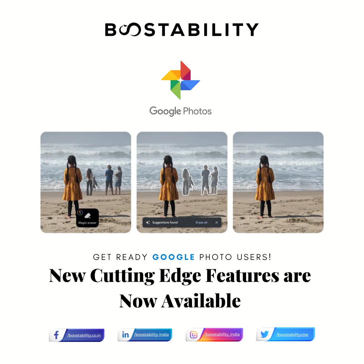 Boostabilitycbe's tweet photo. These new powerful Google Photos features are now available for both Android and iOS users. It includes tools like Magic Eraser, HDR effects for videos, etc.
Follow us on Instagram:
https://t.co/lQx4GhYYm3
#GooglePhotos #newfeature #techupdate #Googlefeature #newupdate #Pixel https://t.co/uBjPVwlV1F