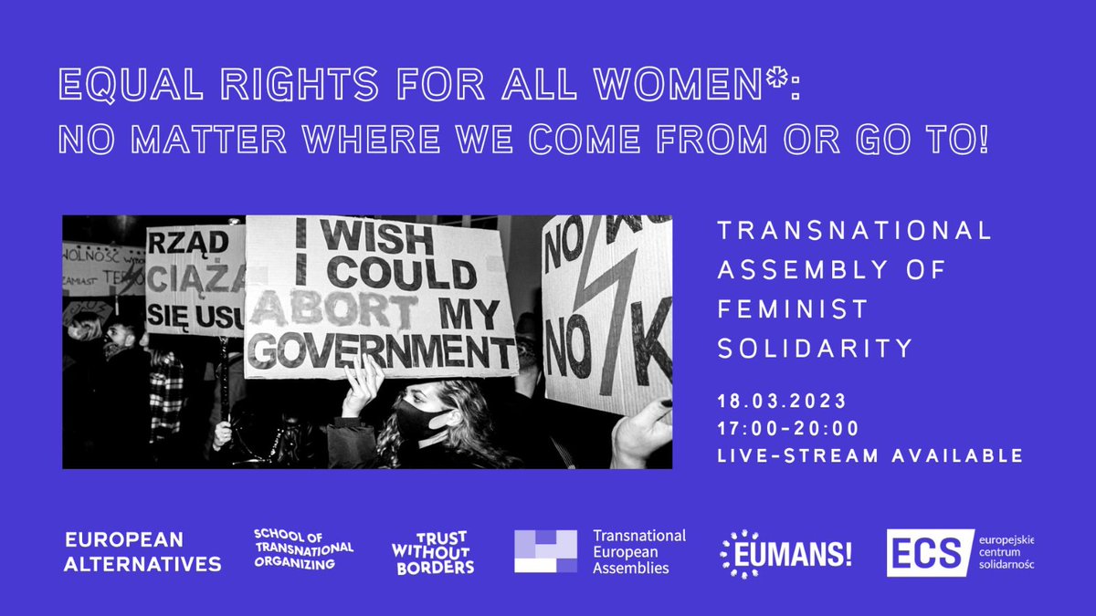 euroalter's tweet photo. Join the #CitizensSummit today!
Meet us and activists from all over Europe to discuss a paneuropean government program and at 17h our Transnational Assembly of Feminist Solidarity ✊
🔴LIVE on our YT channel
https://t.co/d7bvZ0RZ8K
@theeumans https://t.co/nVwAwTinid