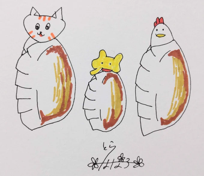  アナログイラスト描いてます、「とら はな子」と言います!!よろしくお願いします!!ことら、ニワちゃん、ぞうたんと言うキャラを、主に描いてます〜!!見た人が楽しくなるようなイラスト目指してます〜!! 