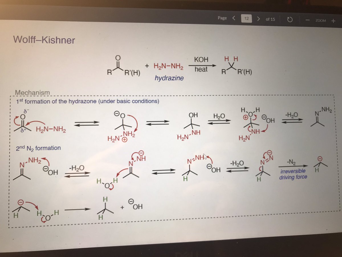 Wait I kinda understand wolff kishner you just protonate everythung until it falls off and for the N2 formation you just deprotonate it over and over