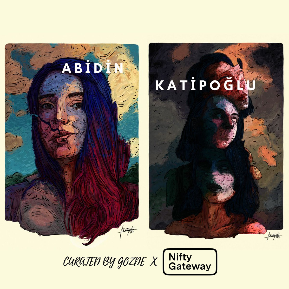 AbidinKatipoglu's tweet photo. I am proud to start my first adventure at @niftygateway with my dear publisher and artist friend @gozde_ekz  😍❤️ thank you very much to her 🫂

I would be very happy if you support my exciting story, which will begin in almost 60 hours. 😍

Detailed information about the works👇 https://t.co/eSP2rCRoKE