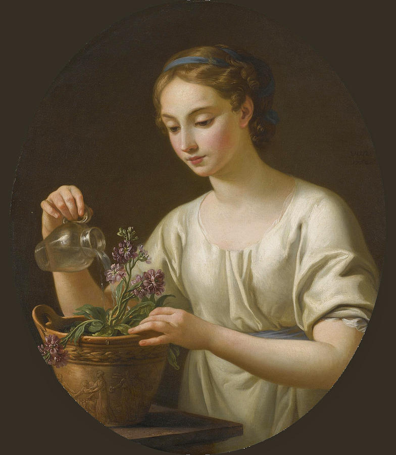 maype7's tweet image. A Young Woman watering a Pot of Flowers, La Jeune Athenienne
by Joseph-Marie Vien(1716-1809)
#painter  #draftsman  #engraver precursor of #neoclassicism