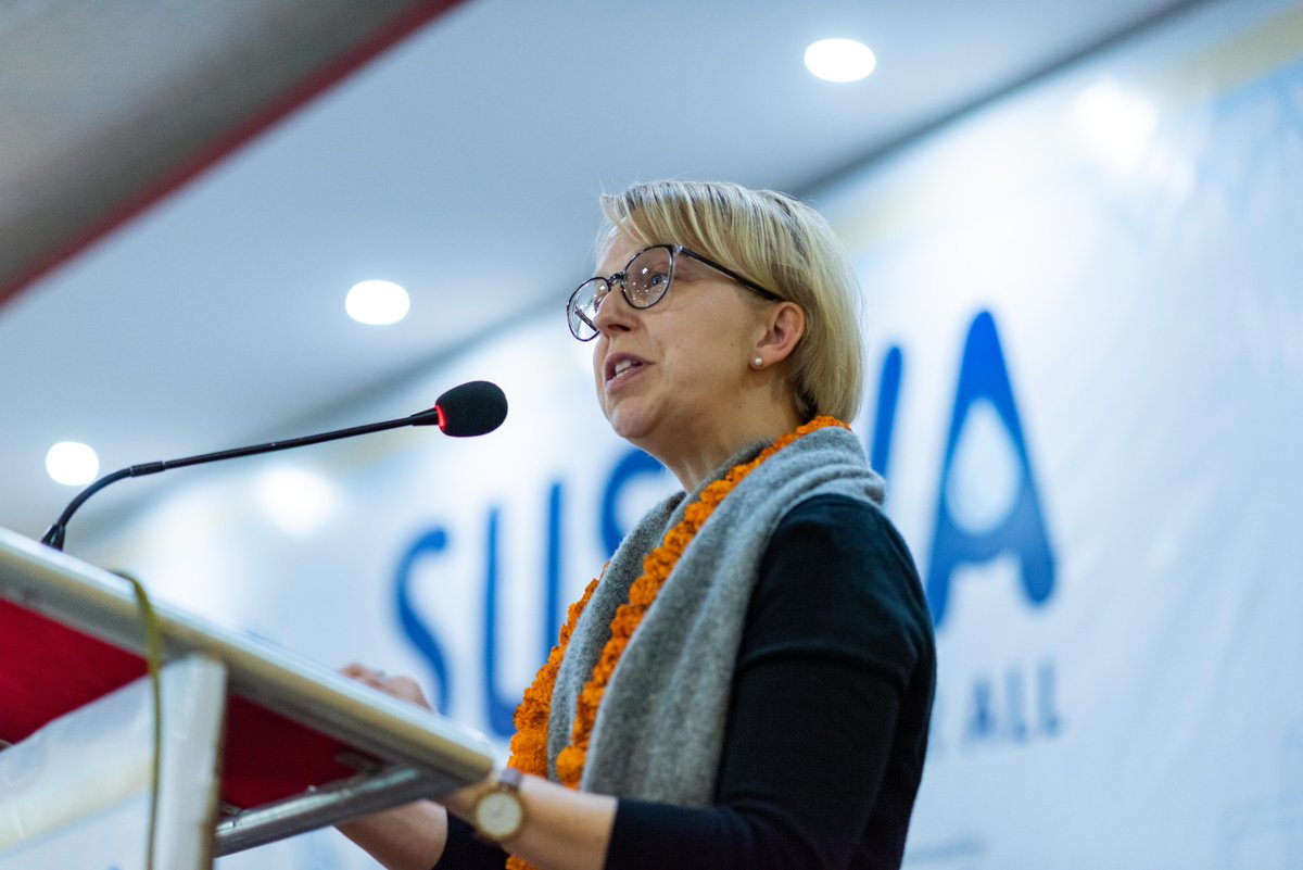 EUinNepal's tweet photo. In Surkhet , the @EUAmbNepal and ambassador of @finlandinnepal discussed with federal, provincial &amp; local government officials in Karnali, the official launch of SUSWA, co-funded by the Government of Nepal, Finland and the European Union. https://t.co/6eASpehr0Z