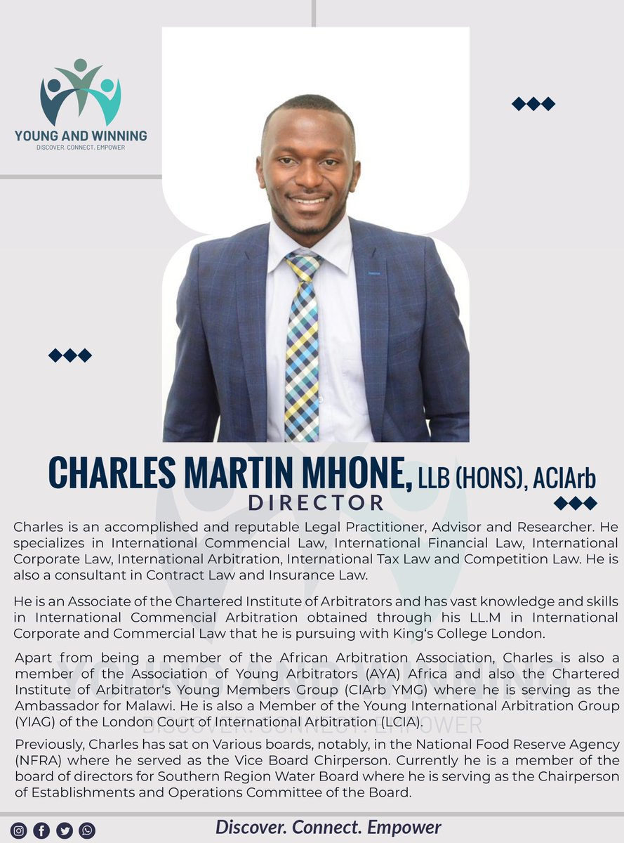 YAW_Org's tweet photo. Get to know more about our newly appointed Board of Directors. Today we focus on Mr Charles Martin Mhone. 

#Discover #Connect #Empower #YouthLed #YouthFocused https://t.co/NhKszCacKd