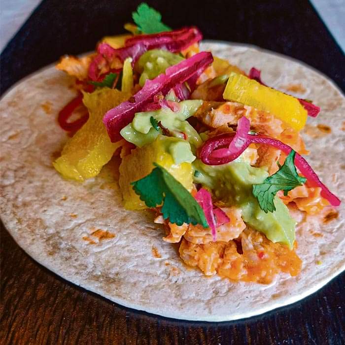 🌮 Taco al pastor, propuesta del <a href="/paradores/">Paradores de Turismo</a>  para la ruta "De tapas por Alcañiz". 🍴