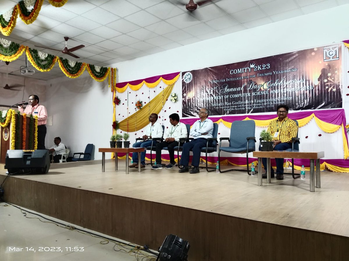GecGudlavalleru's tweet photo. CSE  celebrated its 22nd Annual Day on March 14th, 2023, in association with COMITY 2K23. 
.
.
#SRGEC  #SRGECGudlavalleru   #GECGudlavalleru  #GVSNRV  #gudlavalleru  #college
 #students #CSE #COMITY  # COMITY 2K23 https://t.co/nfLF4QwL4x
