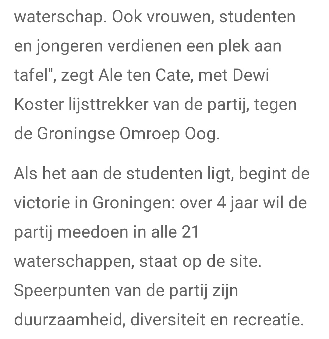 We begonnen als grapje, maar zijn inmiddels bloedserieus. <a href="/vakbladh2o/">Vakblad H2O</a> 

En aan alle andere waterschappen die meelezen: geef aandacht aan jongeren, aan diversiteit in bestuur. Neem de natuur en het klimaat serieus, want over 4 jaar zijn we ook bij jullie.
h2owaternetwerk.nl/h2o-actueel/st…