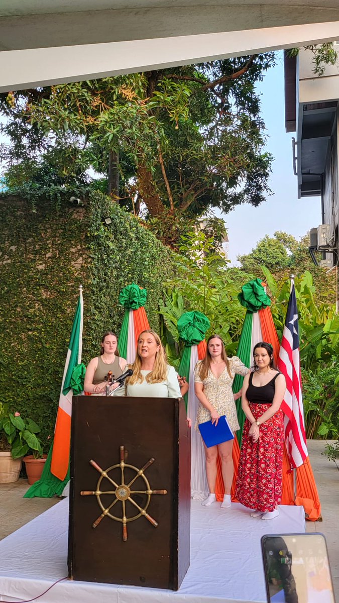 rsaembliberia's tweet photo. Celebrating together! #Ireland 2023 #StPatrickDay in #Liberia. #SouthAfrica in #Monrovia, #Liberia. Recallling the robust Irish anti-aparthied development support! Lovely Irish visiting music team! https://t.co/Nvu6EieW28