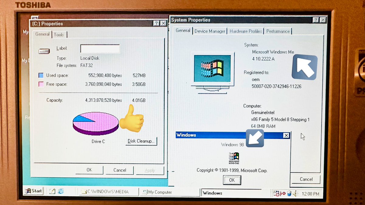 Bob Pony on Twitter "This Toshiba Libretto 100CT laptop has Windows 98