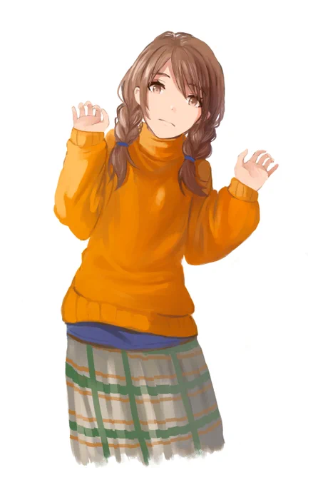 #イラスト #創作 「三つ編み」 