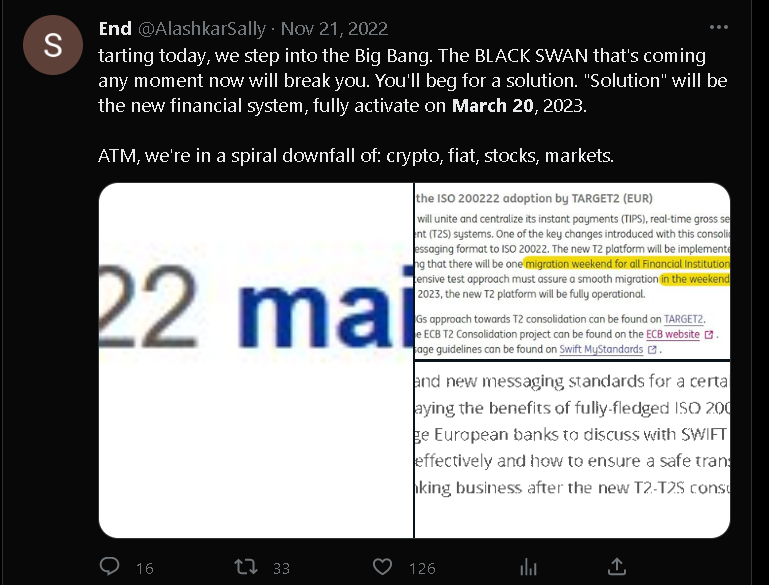endgazagenocide's tweet photo. Banks' DOWNFALL started

GOLD BULL RUN started

OLD FINANCIAL SYSTEM DOWNFALL just started

NEW FINANCIAL SYSTEM GO LIVE just started

CHANGES we've been talking about for months are taking place RIGHT NOW

This Monday, make sure:
. You're ready
. Your family's SAFE

1 .. 2 .. 3 https://t.co/2zxMFLUgOQ