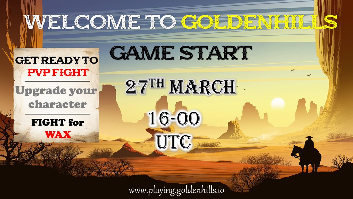 G0LDENHILLS's tweet photo. We are excited to announce the official launch of Golden Hills Game
 
On March 27, 2023 at 16-00 UTC, the official launch of the game will take place at https://t.co/UQUq9gaxRy

Until the end of March 26,  drop with a 50% discount will be available - https://t.co/WVCjRypk8E https://t.co/gM4LHKknrD