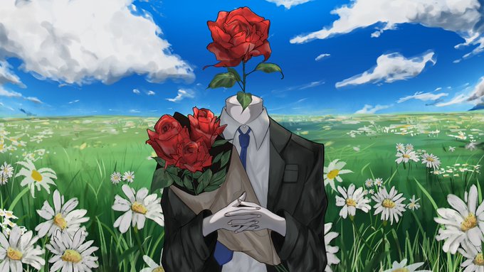 『バケモノと花束 / 可不』のイラストを担当させていただきましたよろしくお願い致します  