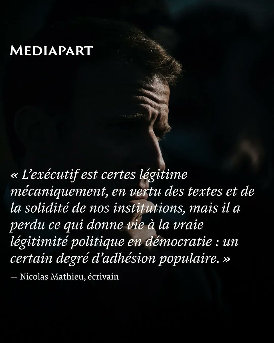 Mediapart's tweet photo. L'écrivain nicolas Mathieu interpelle Emmanuel Macron et son gouvernement à travers un texte adressé à Mediapart https://t.co/kciPzkOrRW https://t.co/59vF2oIshI