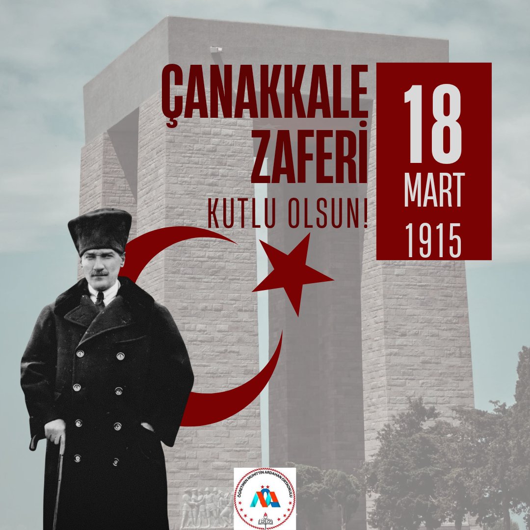 OMArdahanOO's tweet photo. #18MartÇanakkaleZaferi Kutlu Olsun.
#ÖğretmenMuhittinArdahanOrtaokulu https://t.co/4kudCoWDOo