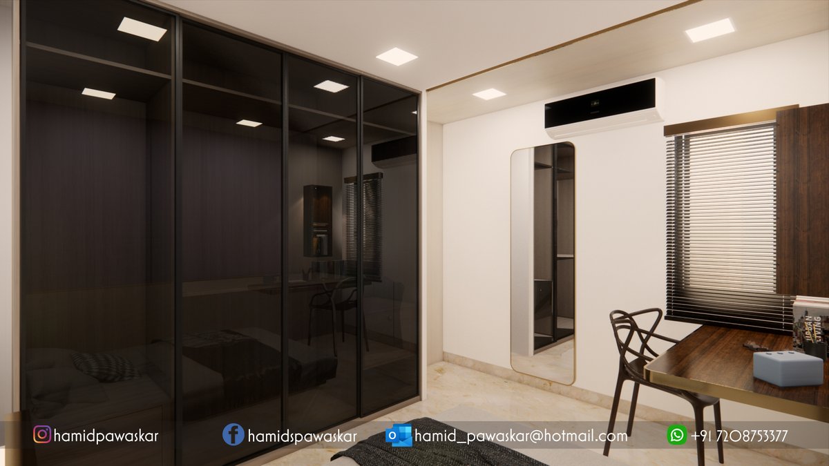 hamidsp's tweet photo. Recently finished another compact bedroom design of 107 Sq.ft space. Please don't hesitate to get in touch for any kind of Interior / 3d design services...😊
#sketchup3d #interiordesign #archviz #3ddesign #3dmodeling #architecture #interiordesign #mattiascibien #3drenderbot https://t.co/0GUPZetiAT