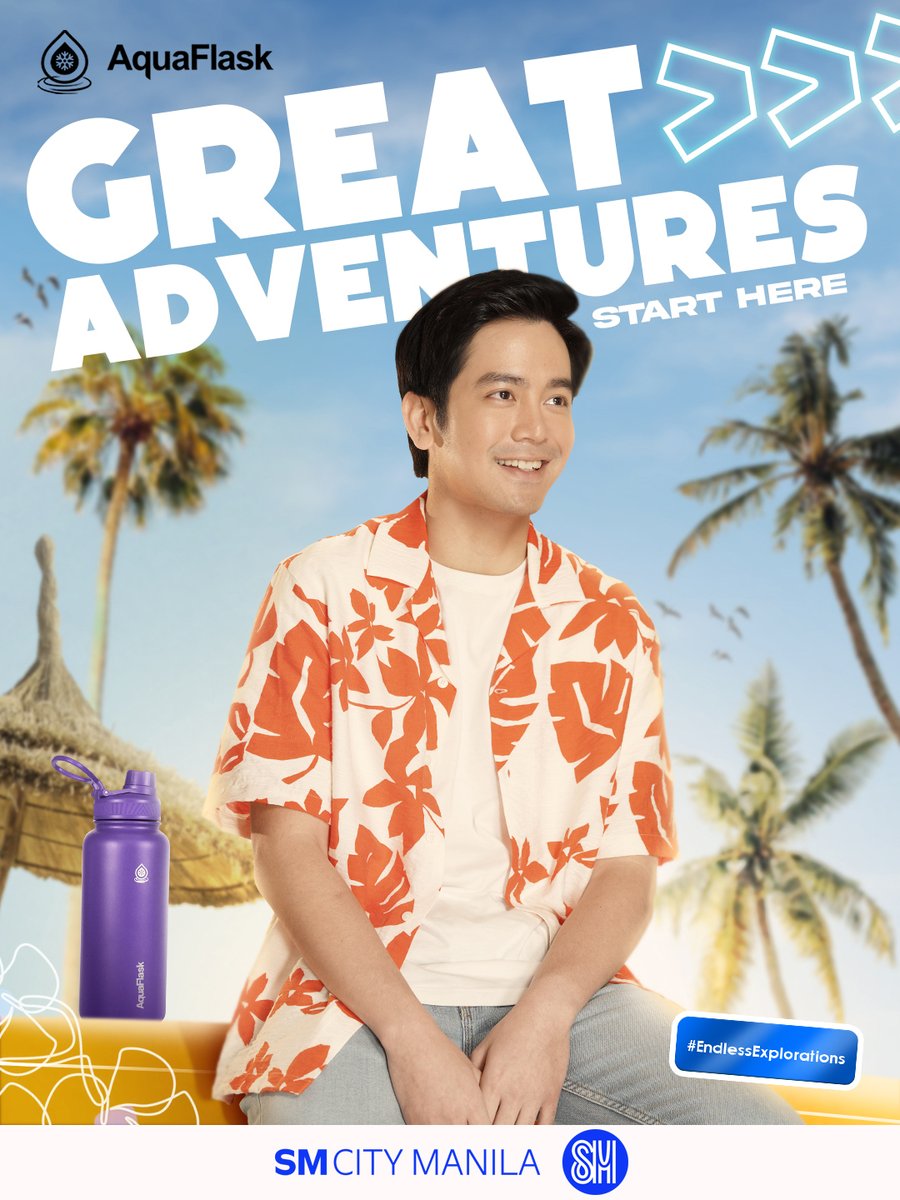 Joshua Garcia 🤝 AquaFlask  
✅ Both a breath of fresh air 
 ✅ Youthful 
 ✅ ADVENTUROUS 
 ✅ and SUMMER LOVING 
 
📍 Get yours on the Lower Ground Level. 

#EverythingsHereAtSM
#EndlessExplorations #NothingCanStopYou #WanderWithAquaFlask