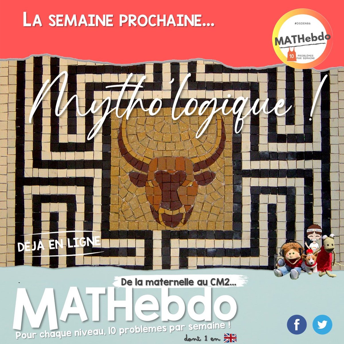 Que diriez-vous d'une semaine mêlant mythologie et mathématiques ? C'est au programme des roues #MATHebdo cette semaine🦄🤩
<a href="/DSDEN86/">DSDEN de la VIENNE</a> <a href="/acpoitiers/">Académie de Poitiers</a> 
➡️ww2.ac-poitiers.fr/dsden86-pedago…