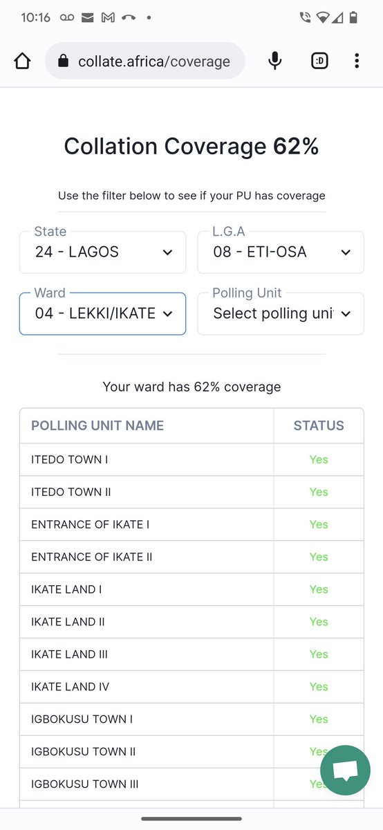 ozoesono's tweet photo. Impressive collation coverage at Lekki/Ikate. This is what is needed across the board to help protect your votes.. Simply register at https://t.co/z3JBkoIL92 #INECElectionResult #Elections2023 #ElectionResults #electionresult https://t.co/dFefSYKAui