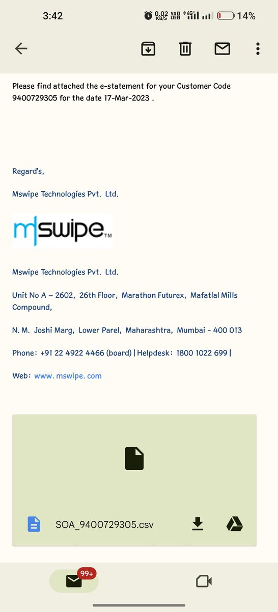 indraprasanth97's tweet photo. @Mswipe  cheating .. 2nd time 
App details shows mdr is max 2.50% ..
But debit mdr  3% + tax . !!???
customer care executive told its international card ..  but its not international card .. customer care executive id : 29239  name : devi . https://t.co/GGwjjx6D1p