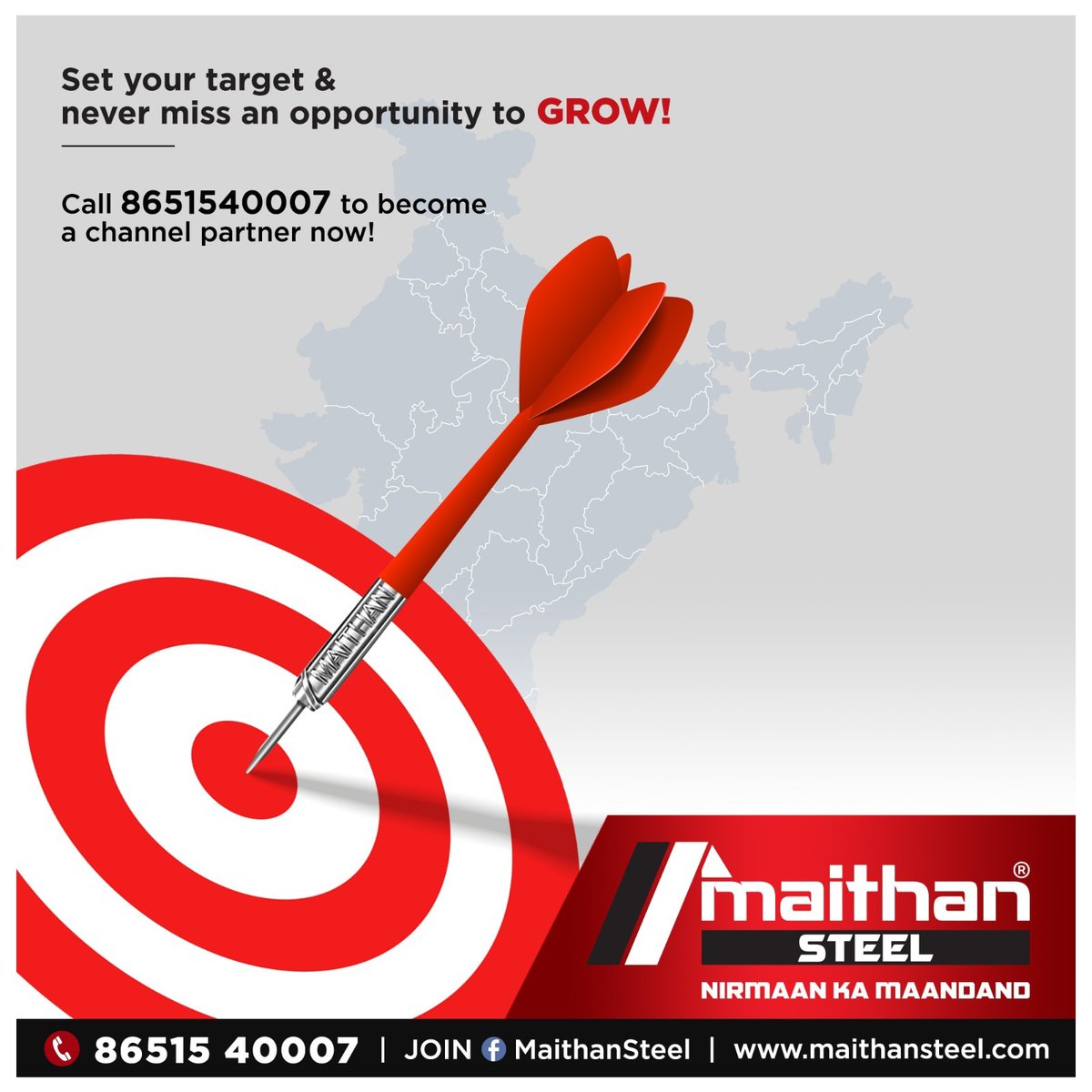 MaithanSteel's tweet photo. Don't miss the opportunity to #Grow
Contact us to become a #ChannelPartner now.. 
#MaithanSteel #NirmaanKaMaandand https://t.co/5F78N5C7ng