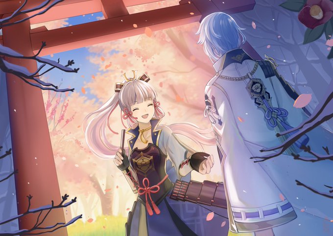 「参りましょう、お兄様。」#神里綾華イラストコンテスト #原神 