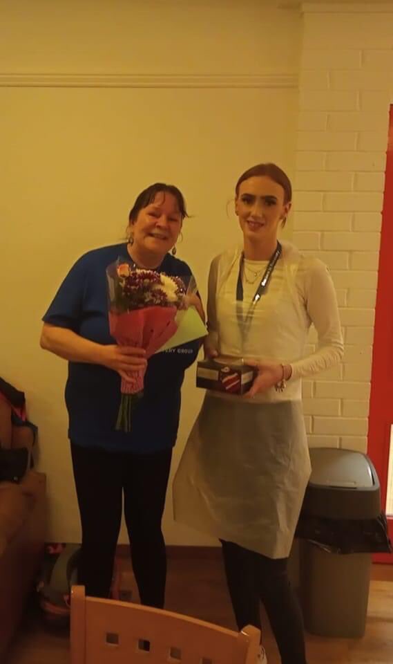 BordersRecovers's tweet photo. Oor own Helen Crearie-Clopin getting flowers and a cake from everyone at our recovery cafe tonight after celebrating her 7 year birthday sobriety last Saturday well done ❤️❤️ #recoveryispossible #nevergiveup #recoveryfamily #recoverycommunity @BordersTSI @John2Win @r_mcluskie https://t.co/62d3UO0LEK