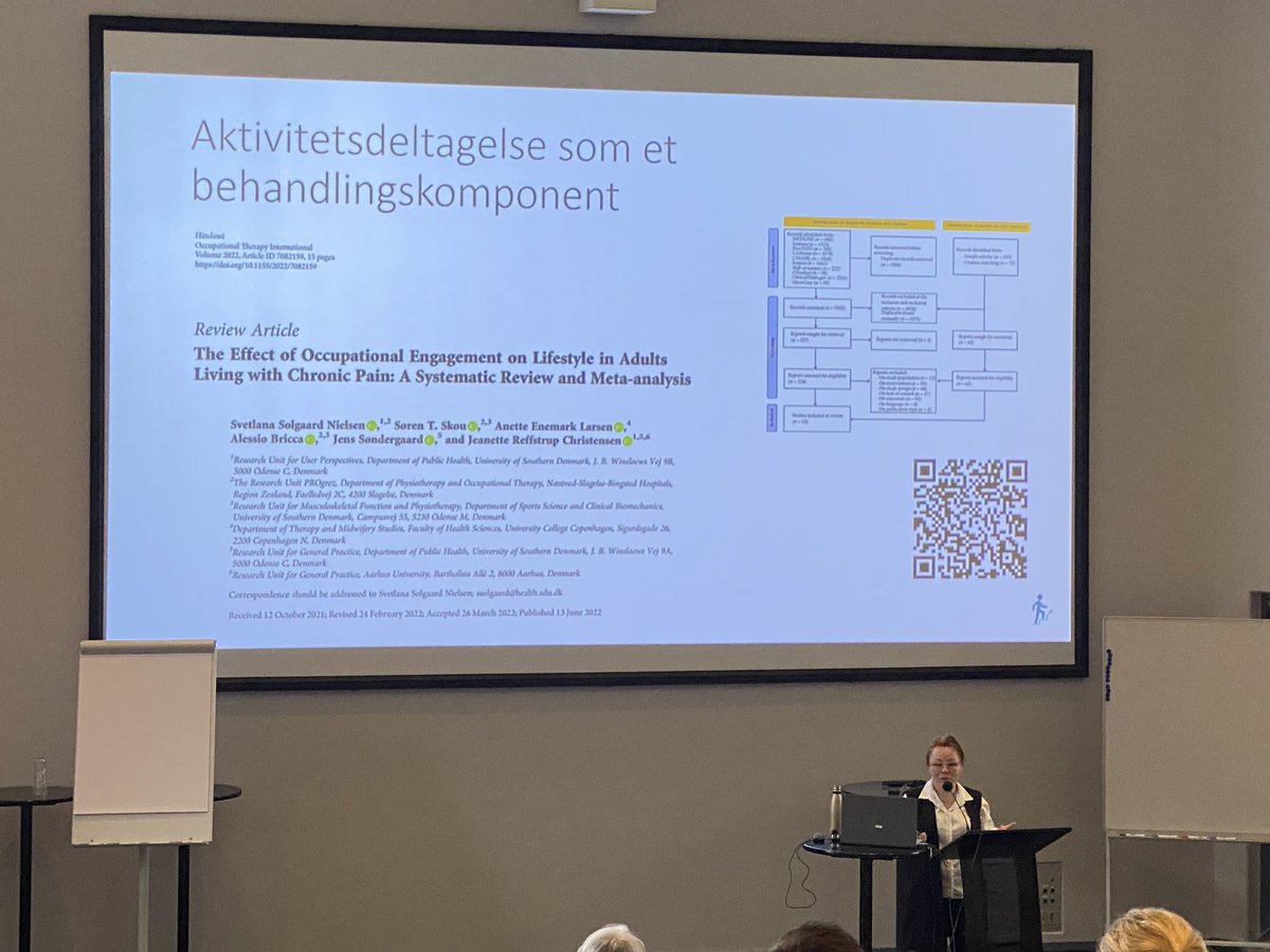 Lifestyle interventions for people with chronic pain. Presentation by ⁦<a href="/NielsenSolgaard/">Svetlana Solgaard Nielsen</a>⁩ from ⁦<a href="/PROgrezDK/">PROgrez</a>⁩ at the Danish IASP chapter 2023.