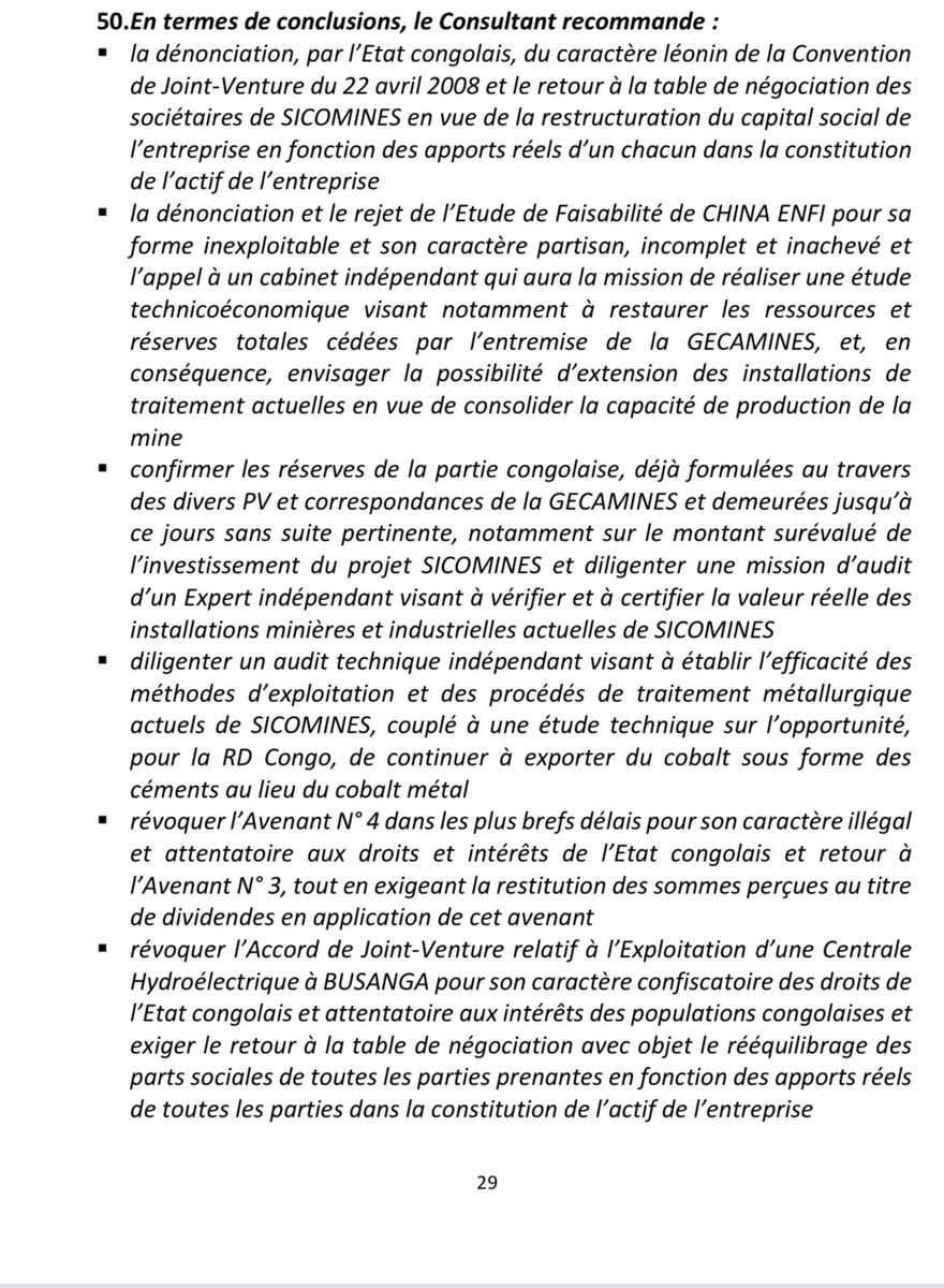 soniarolley's tweet photo. #RDC #Chine : petit rappel des conclusions du rapport @itierdc en 2021 qui parlait d’une convention « historiquement défavorable » et recommandait des poursuites. Le consultant avait quand même découvert l’existence d’un avenant dont personne n’avait connaissance, l’avenant 4. https://t.co/FHH6na2fWO