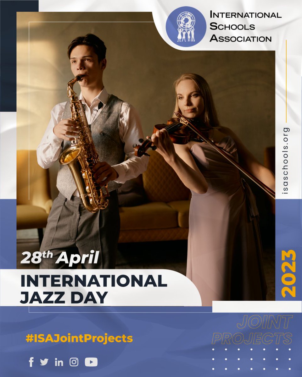 Join us in celebrating the #InternationalJazzDay organised by @agora_madrid! 

Get ready to show off your musical skills, explore the culture and history of jazz, and connect with students from around the world. 

Find all the information and register here
isaschools.org/events/un-inte…