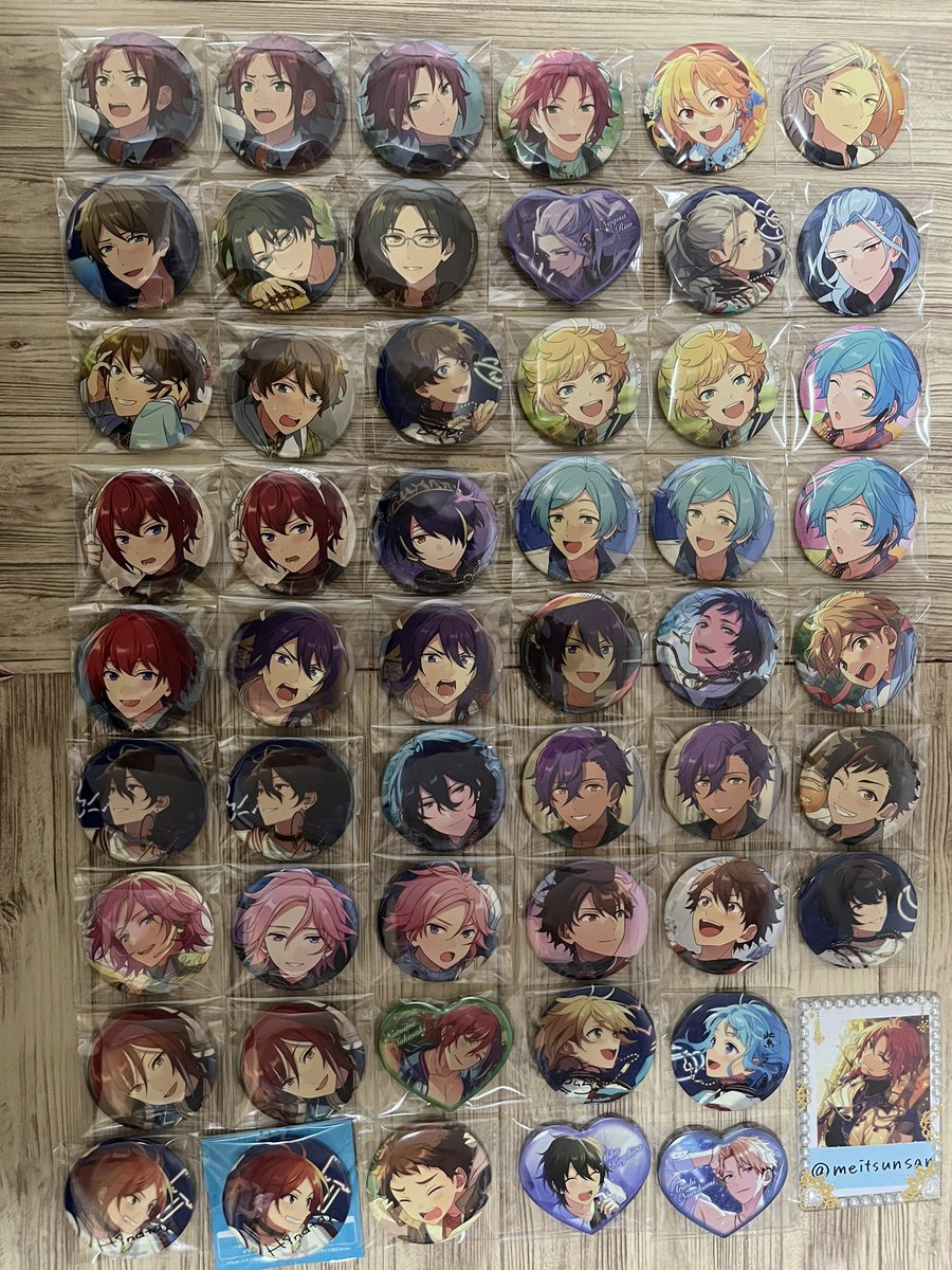 meitsunsan's tweet photo. あんスタ　缶バッジ　シャッフル　イベコレ　テーマ　フィーチャー　エレメント　五奇人　旧fine交換

譲
HiMERU つむぎ　ゆうた　北斗　巽　嵐　桃李　ジュン　斑　宗　真　燐音　英智　渉　真緒　なずな　凪砂　翠　敬人　宙　奏汰　忍　司　颯馬　弓弦　���也　零　アドニス　鉄虎　こはく　千秋→ https://t.co/vyDFCjKdXP