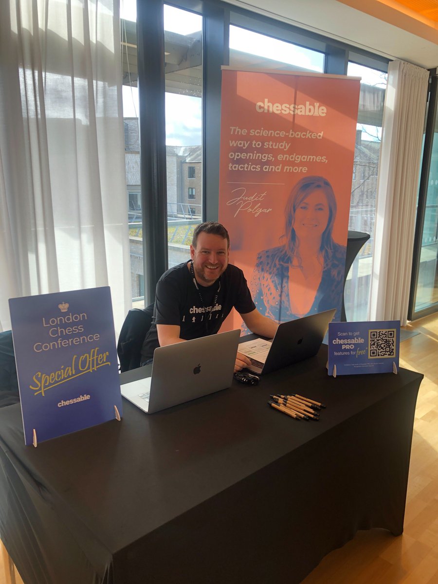 chessable's tweet photo. Anyone at the London Chess Conference today? Come see us at the Chessable booth!

#chess #chessable #learnchess #studychess #chesslover #londonchessconference @LondonChessConf https://t.co/dlUH3TAqer