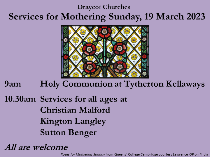 Tomorrow, 19 March
It's the 4th Sunday of Lent aka #MotheringSunday