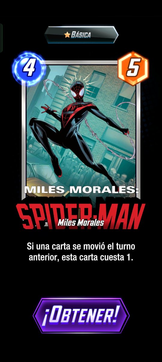 KaBuTTo__'s tweet image. Última carta que me faltaba de #Pool3 #MarvelSnap #milesmorales