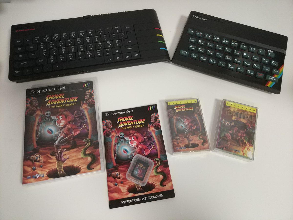 TVcutre's tweet photo. Ya me ha llegado de @PatMorita el #ShovelAdventure y #TokiMal. Excelente presentación y uno de los mejores juegos de los últimos años para #ZXSpetrum y para #Next o #NGo. #pixelart #Pat_Morita_Team #spectrum #sinclair #SirClive https://t.co/G8fcfEXc0x